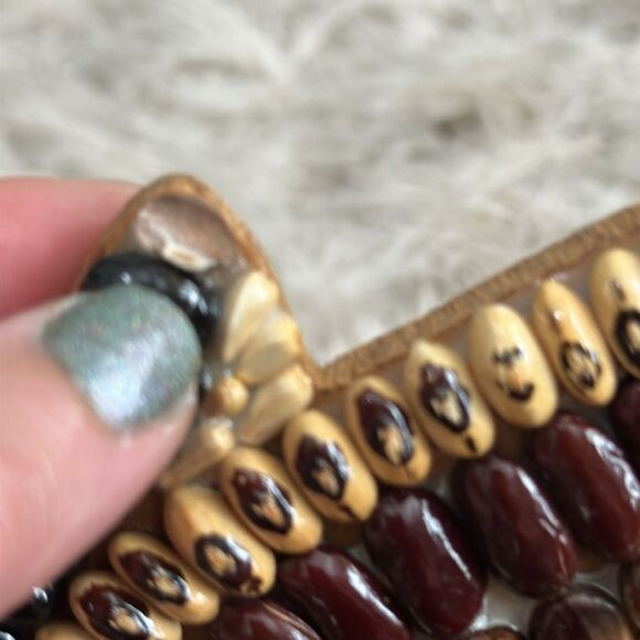 Vintage Mosaic Folk Art Handmade Rooster Seed Bean Wood Cutout Wall Decor - Picture 14 of 17